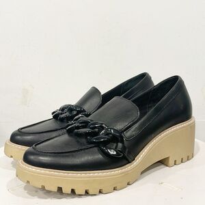 Dolce Vita Harris Platform Loafers Women Sz‎ 10 Lug Sole Black Slip On